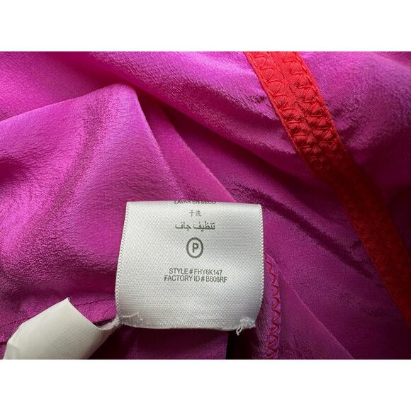 BCBG Max Azria Mandy Fuchsia Silk Shirt Dress with Pockets - Size XS - Picture 14 of 14